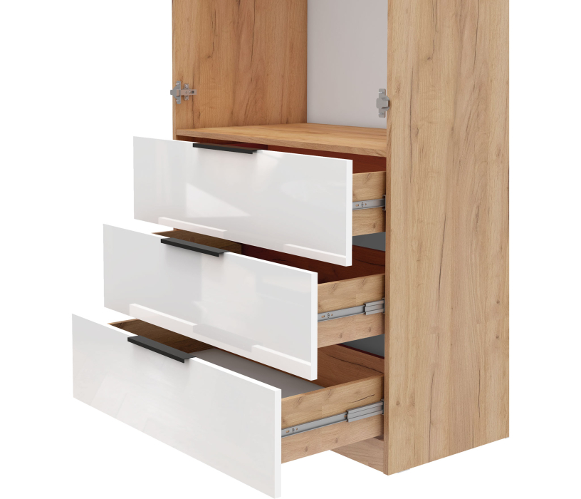 Шкафы, Шкаф 2-х дверный с ящиками 90 см Люкс