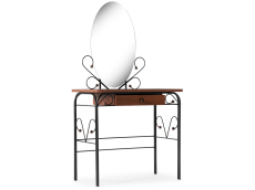 С зеркалом, Туалетный столик Клео 3 (Черный)