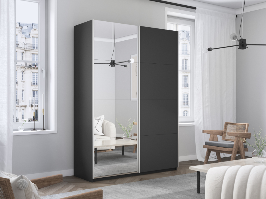 Шкафы-купе 2-х дверные, Шкаф Прайм дуо ДСП+зеркало 2300 х 1200 х 570