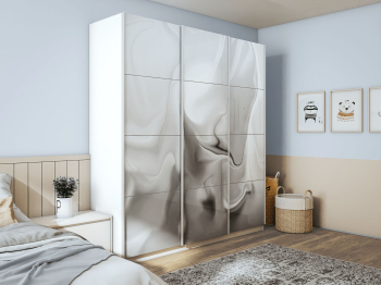 Шкаф-купе Прайм 3-х дверный Фотопечать Шелк Стекла/Доводчики 180х57х230