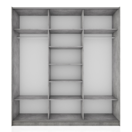 Шкаф-купе Прайм 3-х дверный Стекла черные/Зеркало/Доводчики 210х57х230