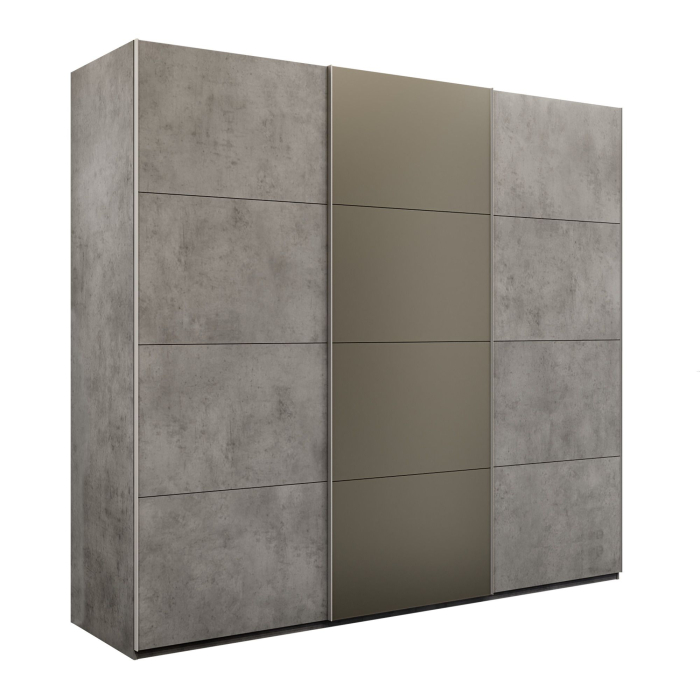 Шкафы-купе 3-х дверные, Шкаф-купе Эста 3-х дверный ДСП/Стекла хаки/Доводчик 240х66х240