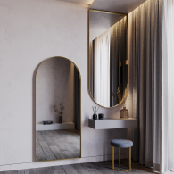 Зеркала в спальню, Дизайнерское настенное/напольное зеркало GENGLASS Arkis в металлической раме