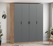 Для одежды, Шкаф четырехдверный Макс 2000 мм, вариант №1 (ЛДСП, корпус дуб вотан)