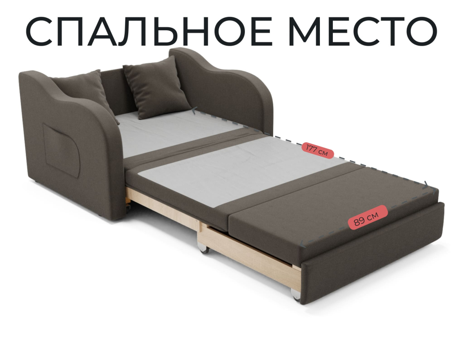 Детские диваны, Детский прямой диван Бали,выкатной,велюр