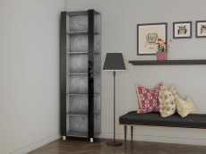 Открытые, Стеллаж модульный Универсальный 35х60х220 Черное стекло