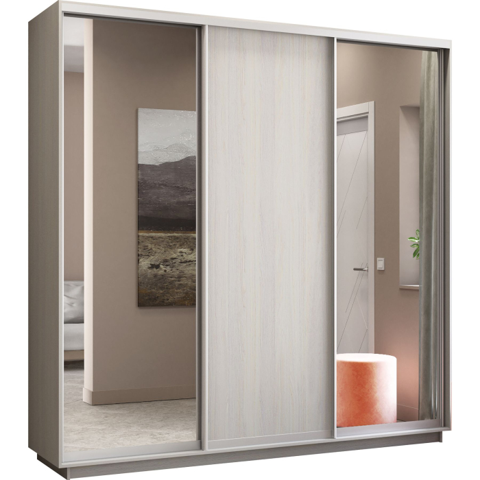Шкафы-купе, Шкаф-купе Экспресс Медиум (2 зеркала) трио 2400 x 2400 x 600