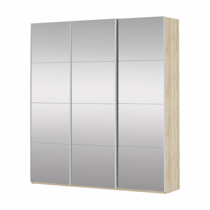Шкафы-купе 3-х дверные, Шкаф Прайм трио Зеркало 2300 x 2100 x 570