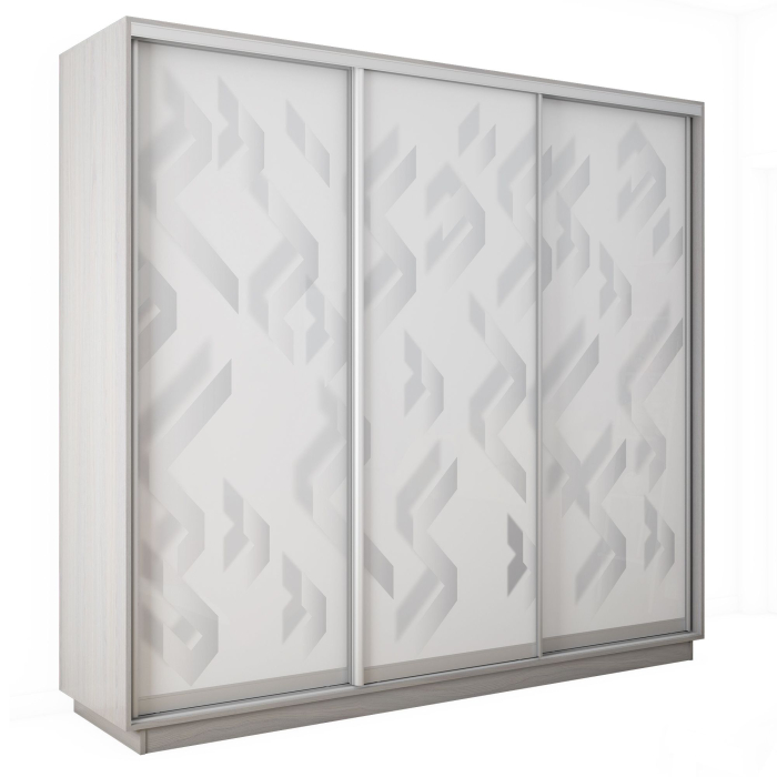 Шкафы-купе 3-х дверные, Шкаф-купе Экспресс 3-х дверный Фотопечать Ленты Стекла 240х45х240