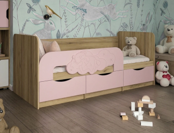 Детская 3D кровать Мишки на облаке (сп/м 800*1860)