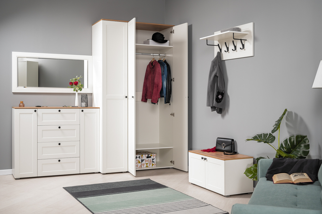 Настенные, Вешалка Остин 15.12, белая шагрень