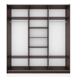 Шкаф-купе Прайм 3-х дверный Стекла белые/Зеркало/Доводчики 210х57х230