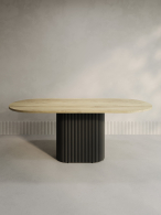 Обеденные столы, Стол овальный обеденный с металлическим черным подстольем 200*90*75