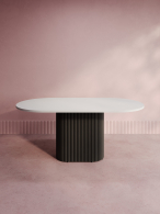 Обеденные столы, Стол овальный обеденный с металлическим черным подстольем 180*90*75