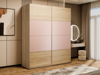 Шкаф-купе Эста 2-х дверный ДСП/Стекла пудра/Доводчик 180х66х240