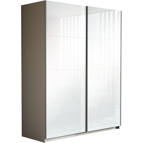 Шкафы-купе 2-х дверные, Шкаф-купе Прайм дуо Белый Глянец 2300 x 1200 x 570