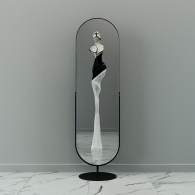 Зеркала в спальню, Дизайнерское напольное зеркало GENGLASS Ozevis в металлической раме