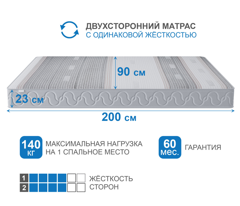 900 x 2000, Матрас Сити-Мадрид в чехле Magnetic 900х2000