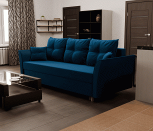 Прямой диван Пандора,еврокнижка,велюр