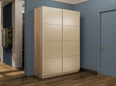 Шкафы-купе 2-х дверные, Шкаф-купе Прайм 2-х дверный Стекла фисташка/Доводчики 140х57х230